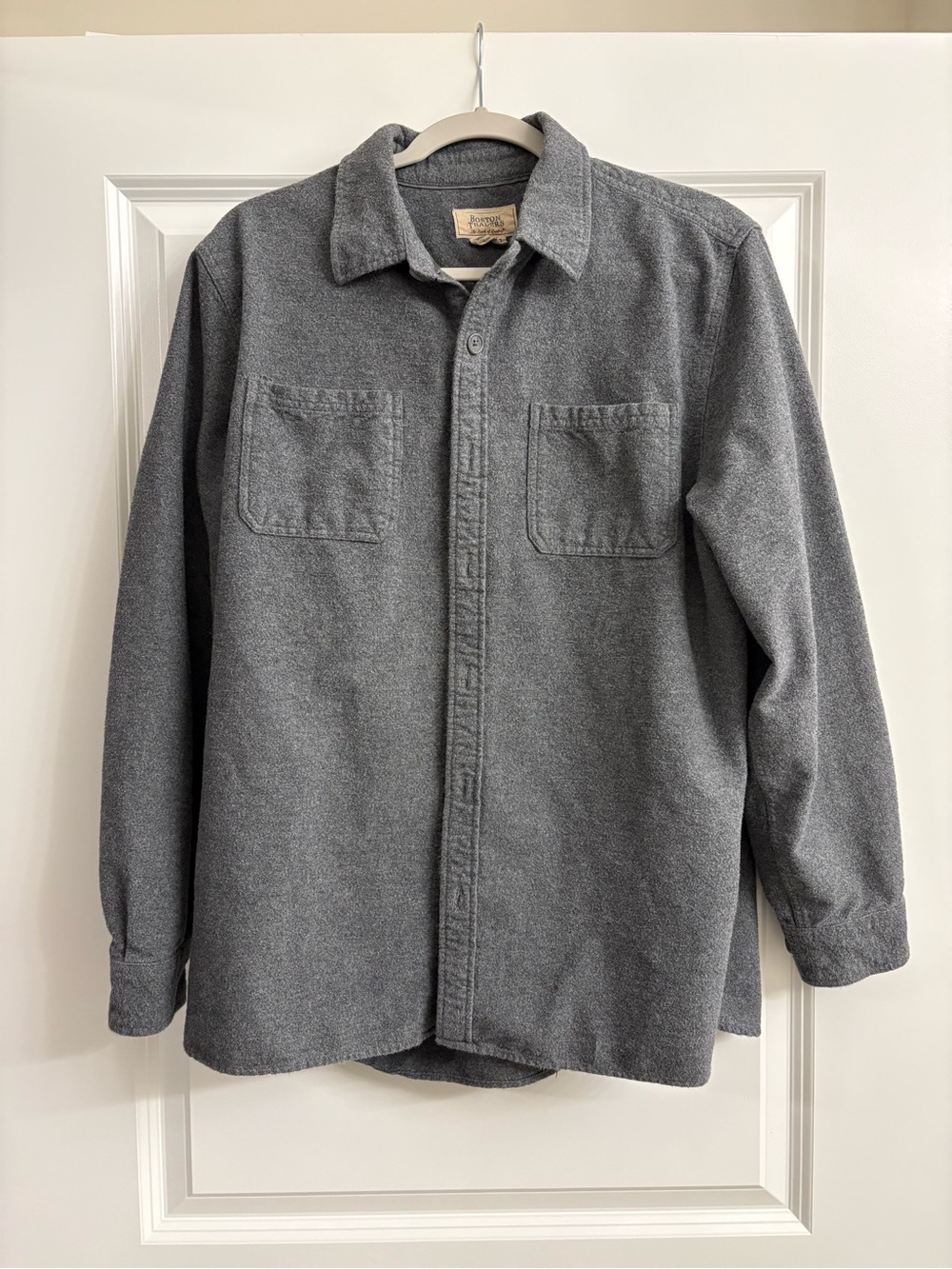 Unisex Gray Button-Front Cotton Jacket